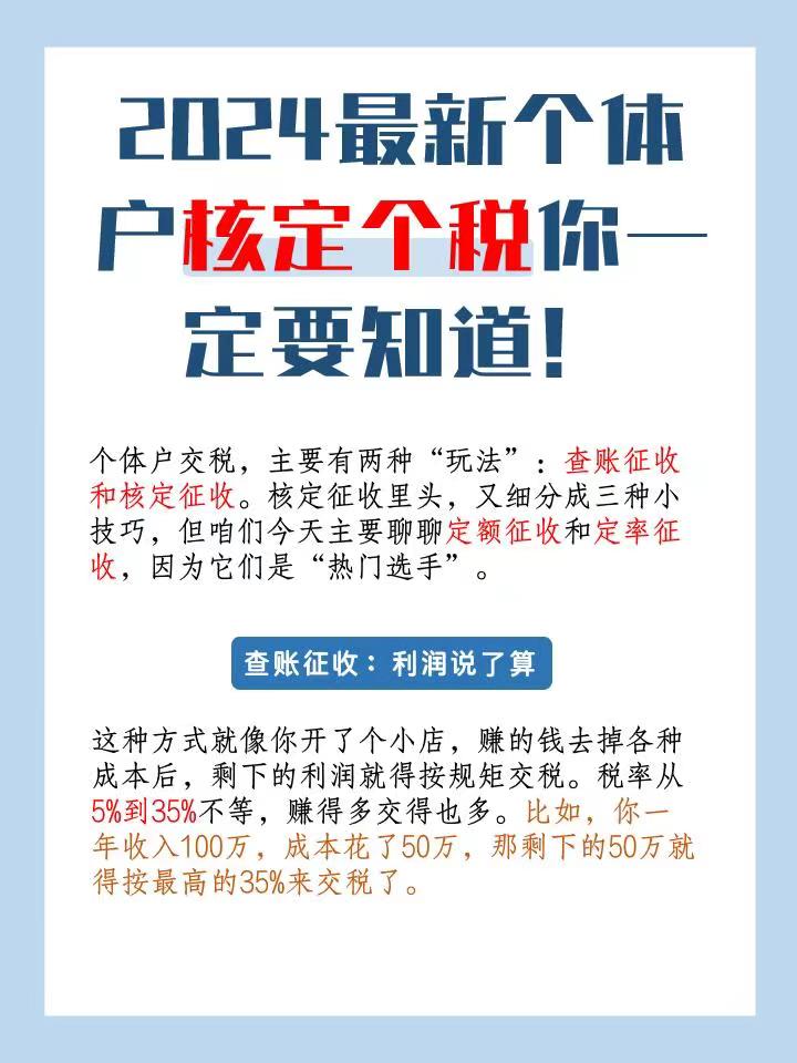 甘南2024最新个体户核定个税你一定要知道！